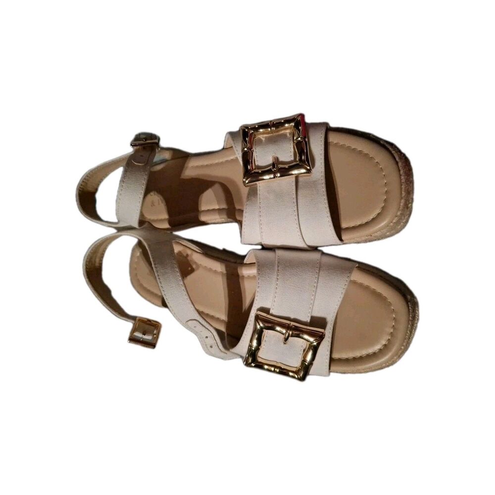 Crown & Ivy Derby White Sandals Size 6